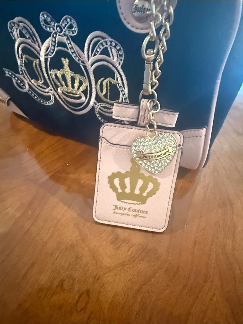 Juicy Couture Lovers Club Y2K Black & Pink Bowler Bag + Charms